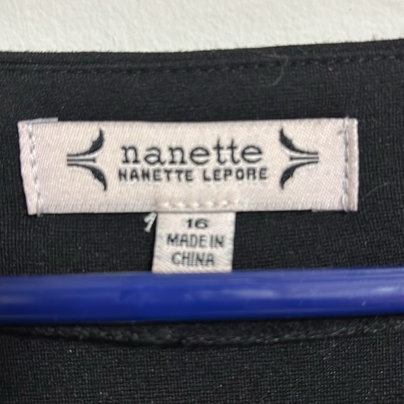 Nanette Lepore US 16 Black dress with patent leather accents - Picture 2 of 4